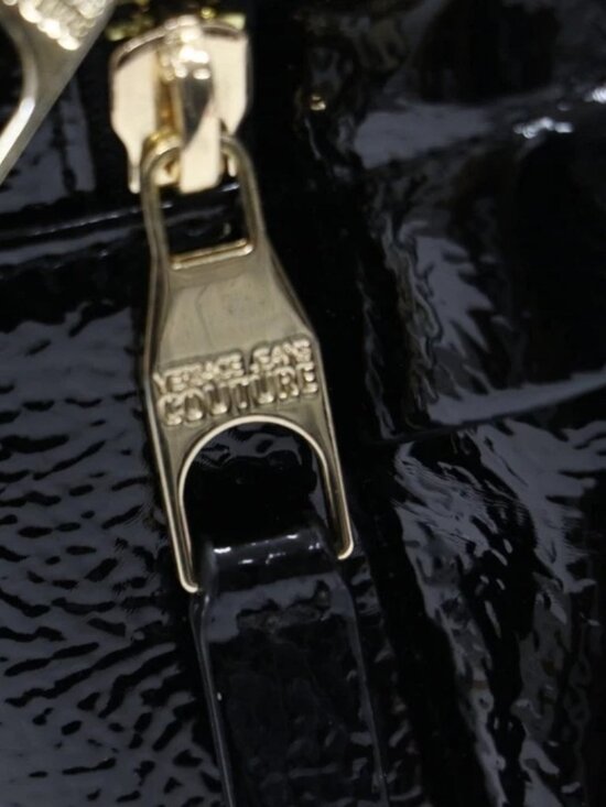 Versace Jeans Patent Leather Backpack - Black/White main image 6